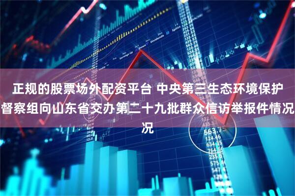 正规的股票场外配资平台 中央第三生态环境保护督察组向山东省交办第二十九批群众信访举报件情况